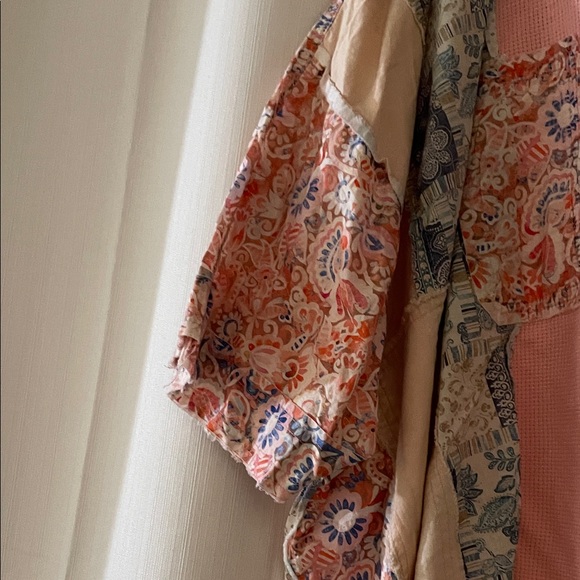 Bohemian Patchwork Button-Up Blouse - Picture 6 of 13